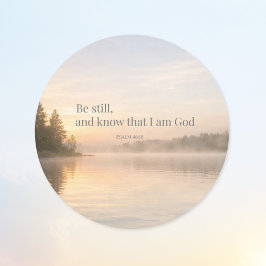 Be Still Christian Sticker – Psalm 46:10 Scripture ラウンドシール