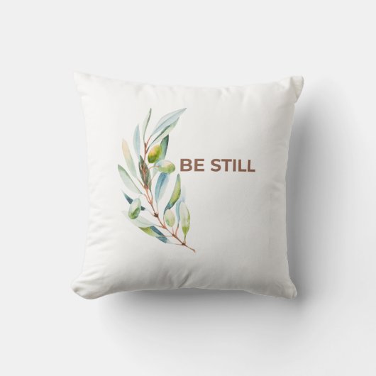 Be Still Faith Inspired Decorative Throw Pillow クッション (正面)