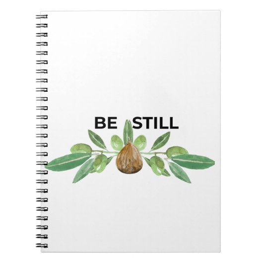 Be Still Inspirational Olive Branch Faith Notebook ノートブック (正面)
