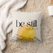 Be still & Know 励ましのオフホワイト枕 クッション (ブランケット)