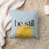 Be still & Know 励ましのブルー・スロー・ピロー クッション (ブランケット)