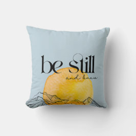 Be still & Know 励ましのブルー・スロー・ピロー クッション