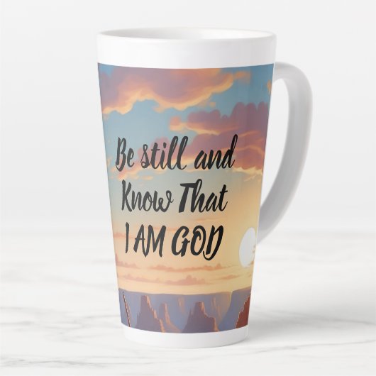 Be Still & Know That I Am God Custom Mug カフェラテマグ (右アングル)