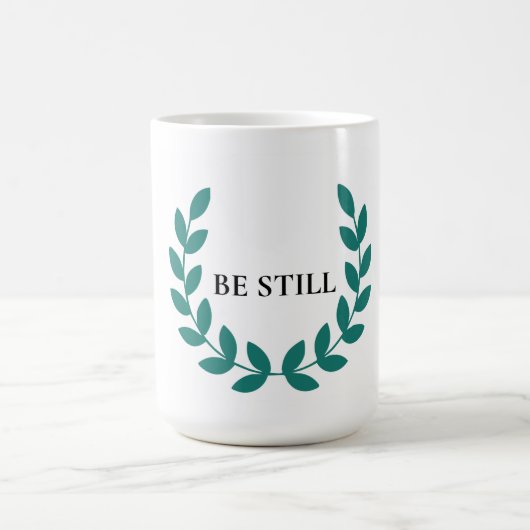 Be Still Minimalist Christian Inspirational Mug コーヒーマグカップ (中央)