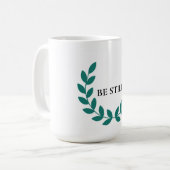 Be Still Minimalist Christian Inspirational Mug コーヒーマグカップ (正面左)