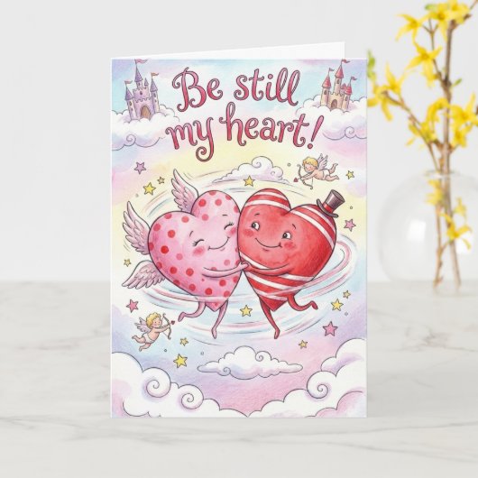 Be Still My Heart- Personalized Valentine カード (黄色い花)