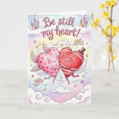 Be Still My Heart- Personalized Valentine カード (黄色い花)