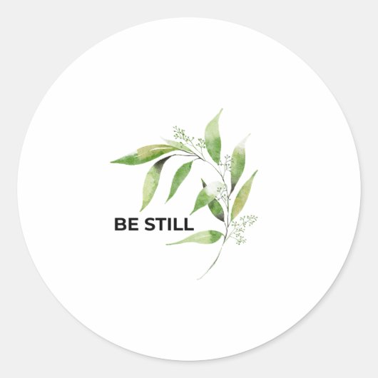 Be Still Olive Branch Inspirational Christian  ラウンドシール (正面)