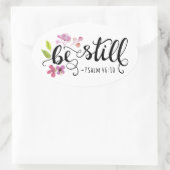 Be Still - Psalm 46:10 楕円形シール (バッグ)