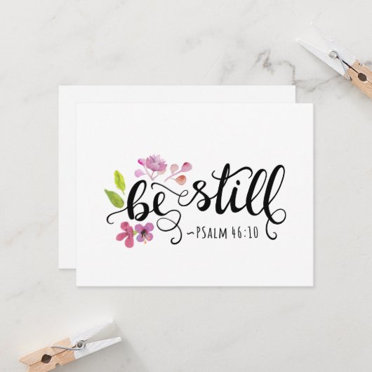 Be Still - Psalm 46:10 Get Well Card (正面/裏面インサイチュ)