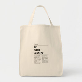 Be Still Psalm 46 Faith Grocery Bag トートバッグ