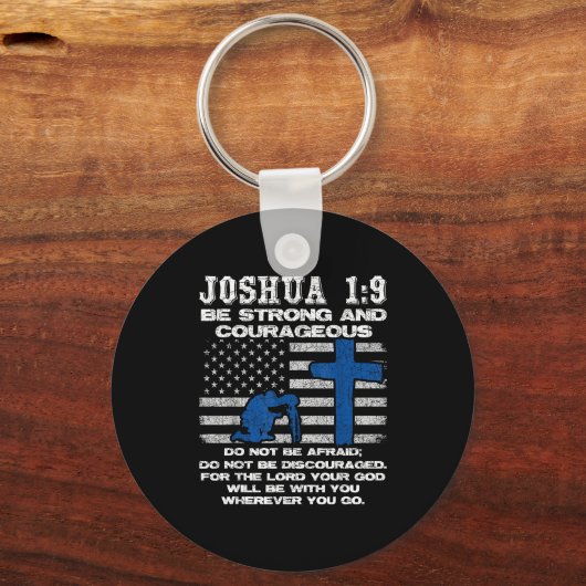 Be Strong And Courageous Do Not Be Afraid Prayer  キーホルダー (正面)