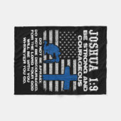 Be Strong And Courageous Do Not Be Afraid Prayer フリースブランケット (正面(横))