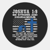 Be Strong And Courageous Do Not Be Afraid Prayer  ラウンドシール (正面)