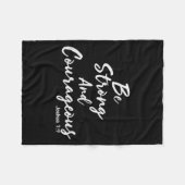 Be Strong And Courageous Joshua 1_9 Jesus Be Coura フリースブランケット (正面(横))