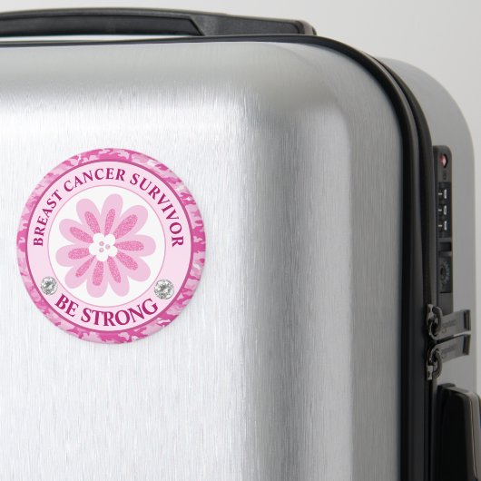 Be Strong Pink Flower Awareness Design マグネット (インサイチュ (スーツケース))