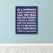 Be Superhero Wall Art Canvas - Superhero Playroom キャンバスプリント (インサイチュ (ウッドフロア))