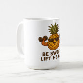 Be Sweet Lift Heavy Pineapple Gym Fitness Funny コーヒーマグカップ (正面左)