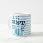 Be the Best Version of You Motivational Blue コーヒーマグカップ (正面左)