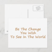 Be The Change イエロー ポストカード (正面/裏面)