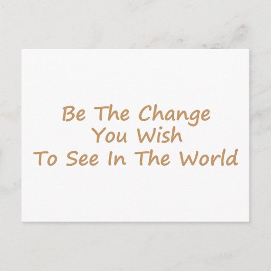 Be The Change イエロー ポストカード (正面)