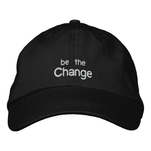 Be the Change Embroidery Hat /ブラック 刺繍入りキャップ (正面)