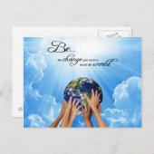 Be the Change - Gandhi ポストカード (正面/裏面)