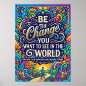 Be The Change Inspirational ポスター (正面)