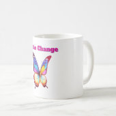 Be the Change - Inspirerende Vlinder Illustratie コーヒーマグカップ (正面右)