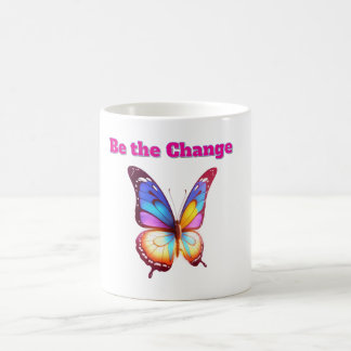 Be the Change - Inspirerende Vlinder Illustratie コーヒーマグカップ