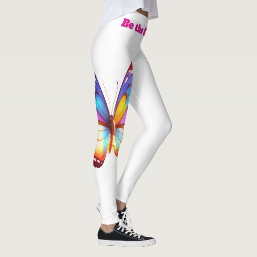 Be the Change - Inspirerende Vlinder Illustratie レギンス (右)