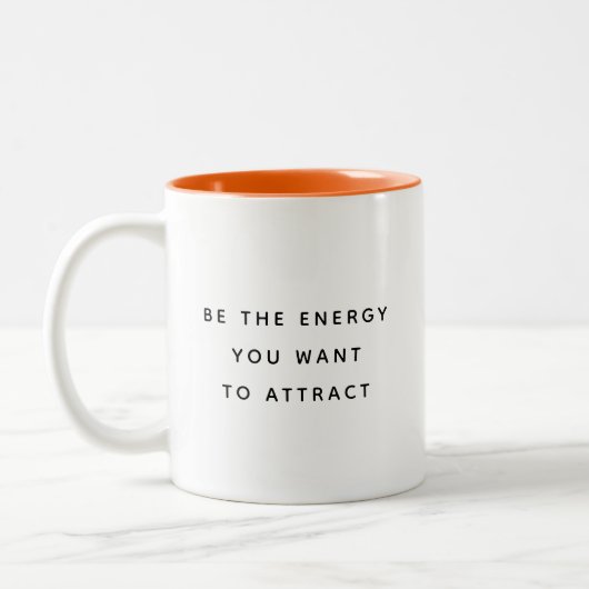 Be The Energy Typography Modern Two-Tone Mug ツートーンマグカップ (左)