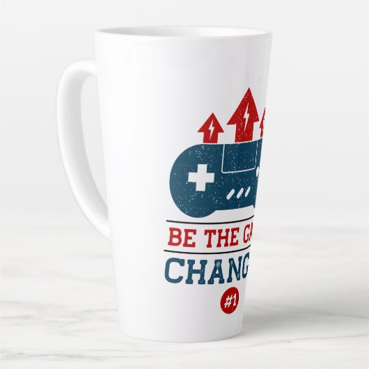 Be the game changer #1 Gaming  カフェラテマグ (左アングル)