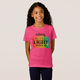 Be the Light"キッズバイブル引用文Tシャツ Tシャツ