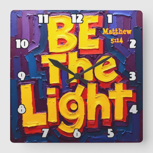 Be the Light Artwork スクエア壁時計 (正面)