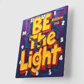 Be the Light Artwork スクエア壁時計 (傾斜)