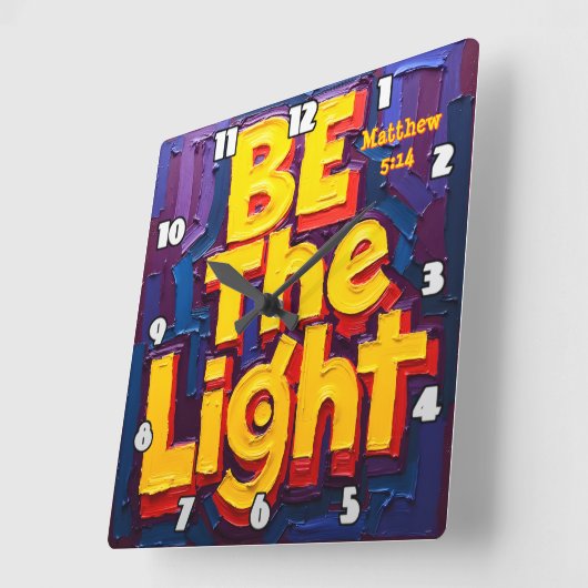 Be the Light Artwork スクエア壁時計 (傾斜)