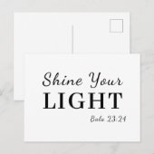 Be the Light Bible Verse Christian Design ポストカード (正面/裏面)
