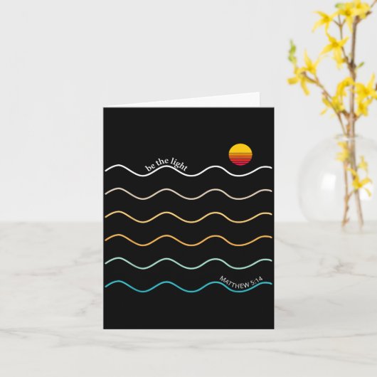Be The Light Boho Christian Bible Verse Worship Ch カード (黄色い花)