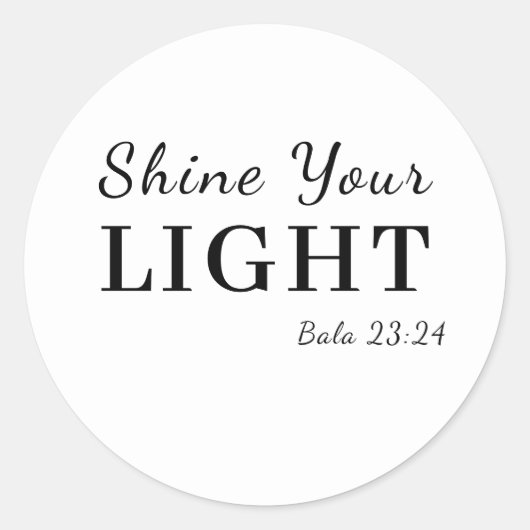 Be the Light Christian Bible Verse Design ラウンドシール (正面)
