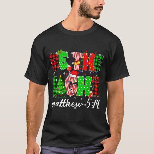 Be The Light Christian Christmas Pjs Xmas Men Wome Tシャツ (正面)