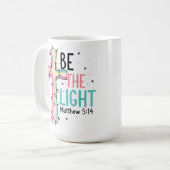 Be the Light Christian Cross Christmas コーヒーマグカップ (正面左)
