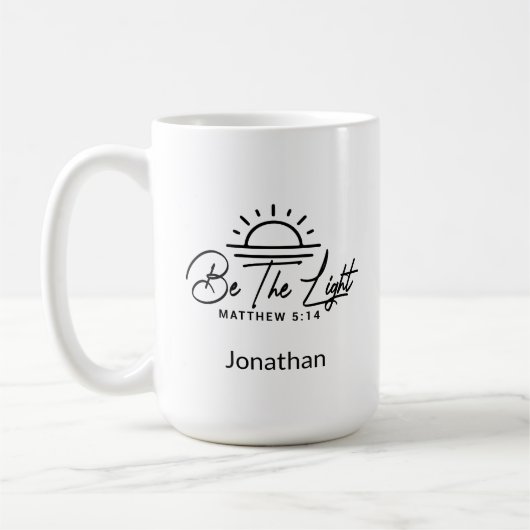 Be the Light Christian Mathew 5:14 コーヒーマグカップ (左)