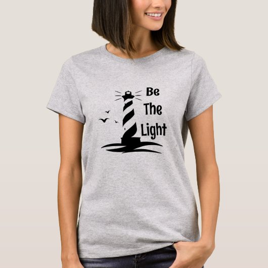 Be The Light Houseブラックシルエットスタイル Tシャツ (正面)