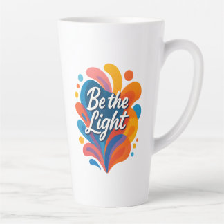 Be the Light Inspirational Colorful Typography Des カフェラテマグ