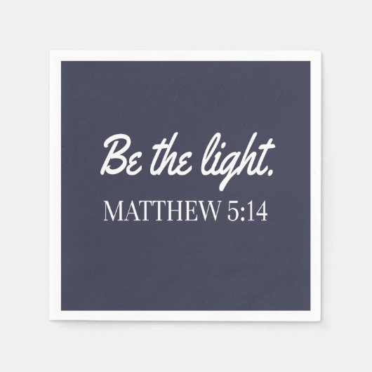 Be The Light Mathew 5:14聖書の聖句 スタンダードカクテルナプキン (正面)