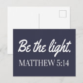 Be The Light Mathew 5:14聖書の聖句 ポストカード (正面/裏面)