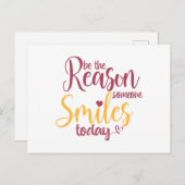 Be the reason someone smiles today ポストカード (正面/裏面)