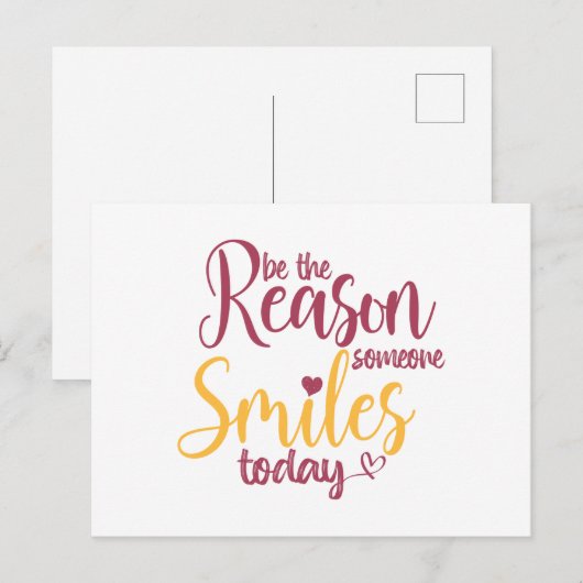 Be the reason someone smiles today ポストカード (正面/裏面)