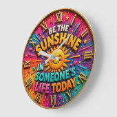 Be the Sunshine Rainbow Positive Home Office Decor ラージ壁時計 (傾斜)